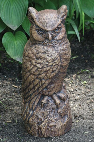 Great Horned Owl Garden Statue Cement Stone High Quality Sculpture